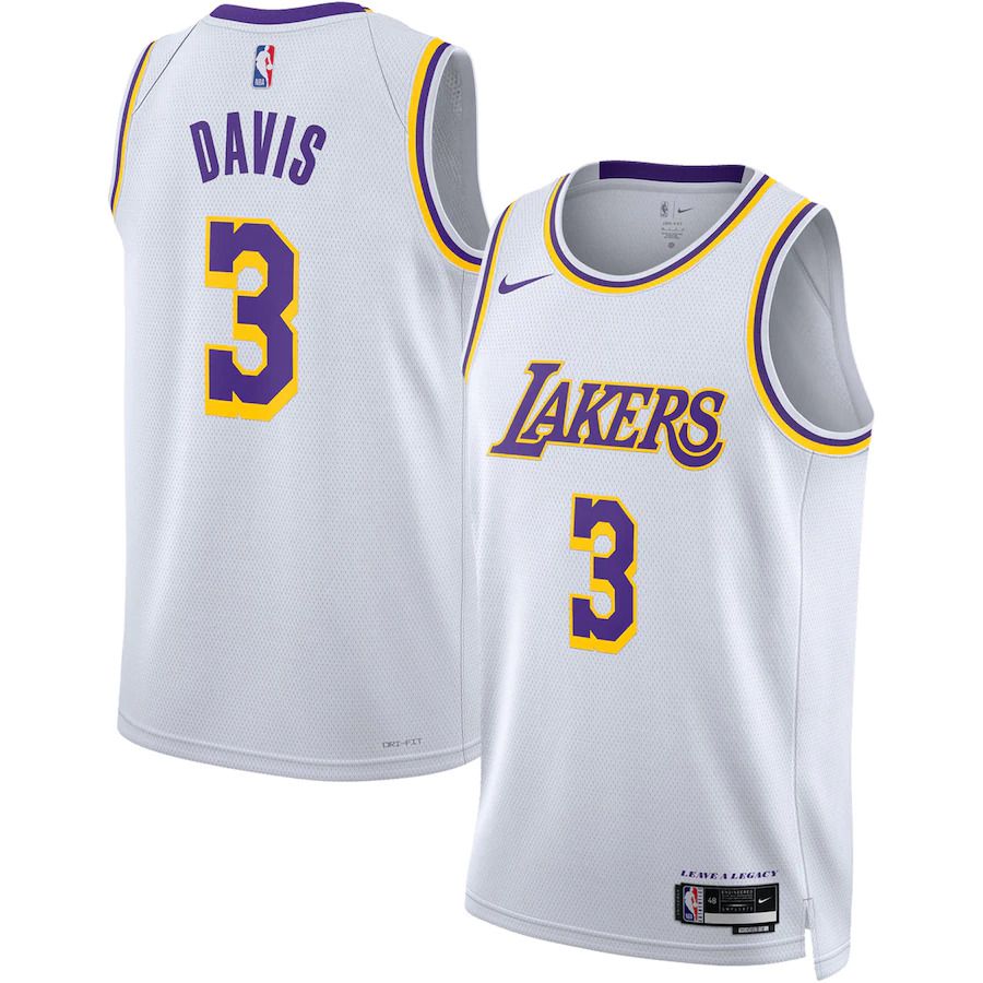 Men Los Angeles Lakers #3 Anthony Davis Nike White Association Edition 2022-23 Swingman NBA Jersey
